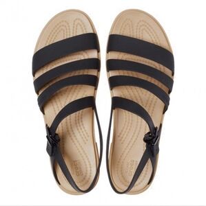 CROCS Black and Tan Sandals
